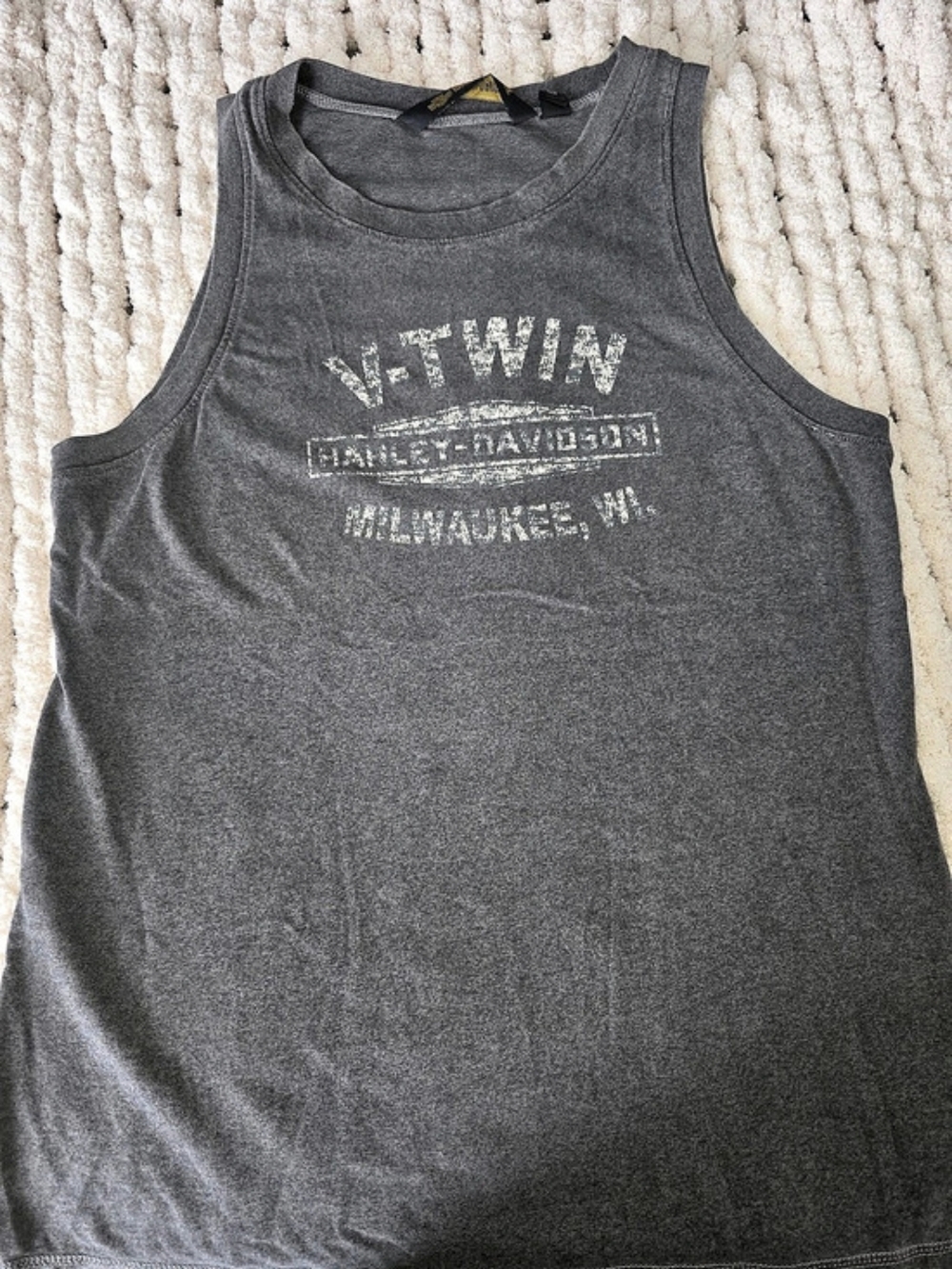 Harley-Davidson V-Twin Studded Tank Top Gray Biker Moto